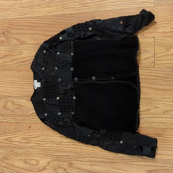 Vintage Minnie's Closet chenille sweater with mirror accents, made in India, M - Picture 1 of 5